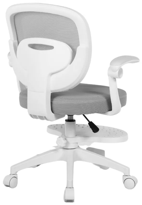 Detská otočná stolička Neoseat JUNI 008 s podnožou — látka, sivá