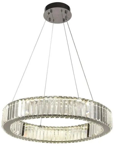 LED Stmievateľný luster na lanku LED/40W/230V 3000-6500K chróm + diaľkové ovládanie