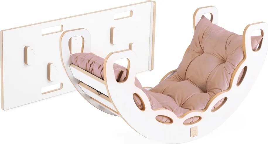 Multifunkčná detská súprava 4v1 – hojdačka, šmykľavka a vankúš béžová
