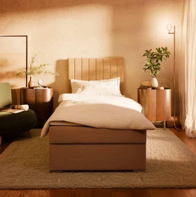 Čalúnená posteľ AGEN Velvet 90×200 cm svetlosivá