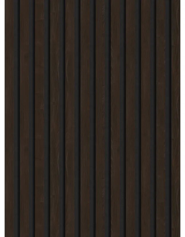 Mexen Lam-F, akustické stenové lamely 275 × 30 cm, plstený podklad 8 mm, technická dyha, eben hnedý, S105-275307-3015-022