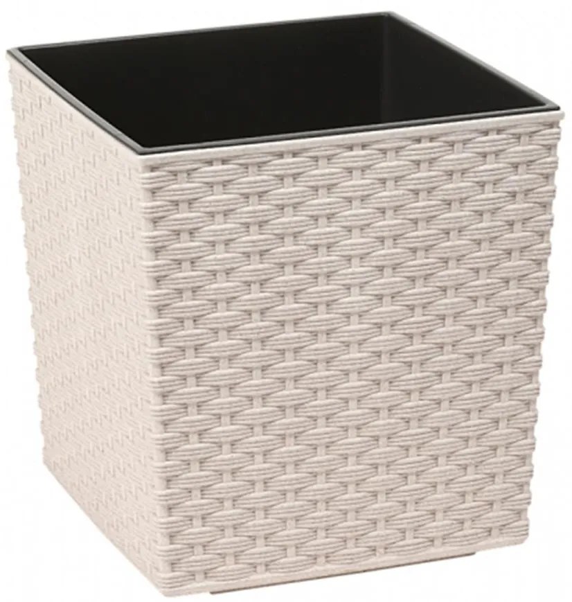 Obal na kvetináč Juka Rattan ECO 25x25x26cm biely
