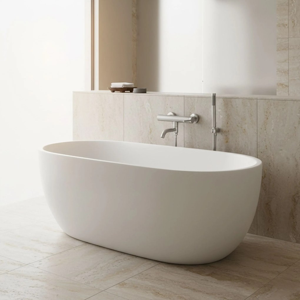 Rea Argon, vaňová batéria s ručnou sprchovou súpravou, brúsená oceľ, REA-B6452