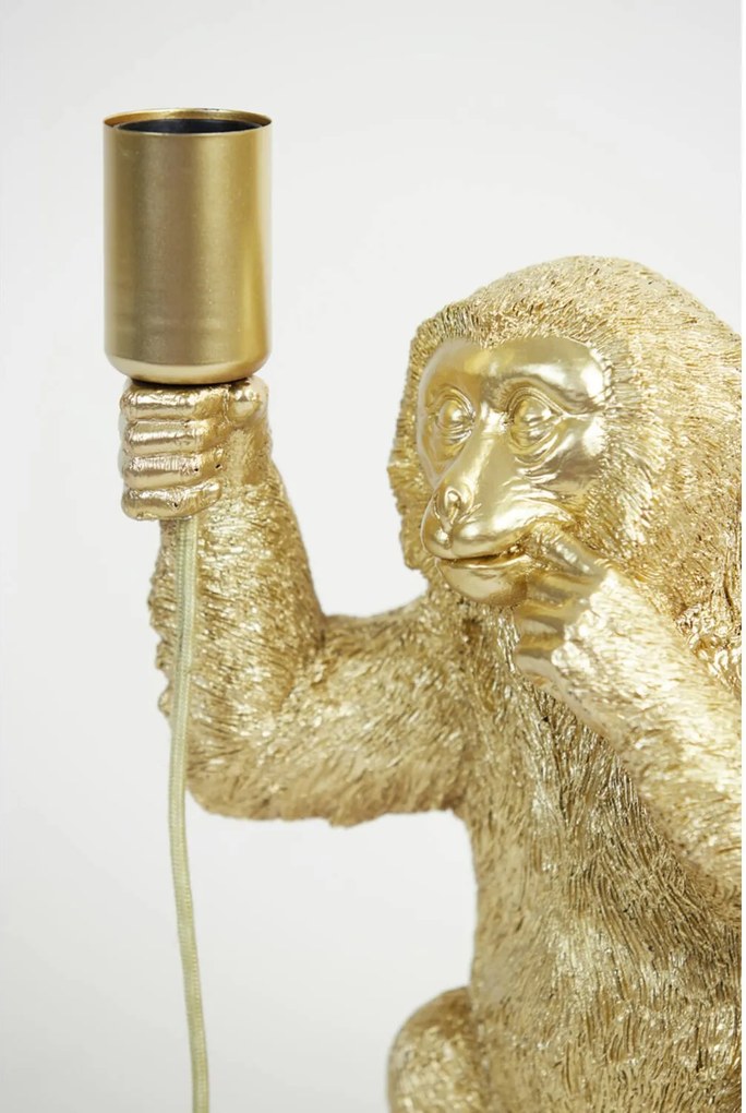 Zlatá stolná lampa s opičkou Monkey - 20*19*34 cm/40W