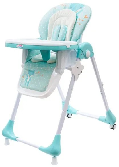 NEW BABY Jedálenská stolička NEW BABY Minty Fox - ekokoža a vložka pre bábätká