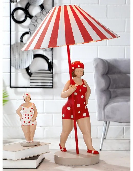 Dekor retro stolná lampa červená BECKY