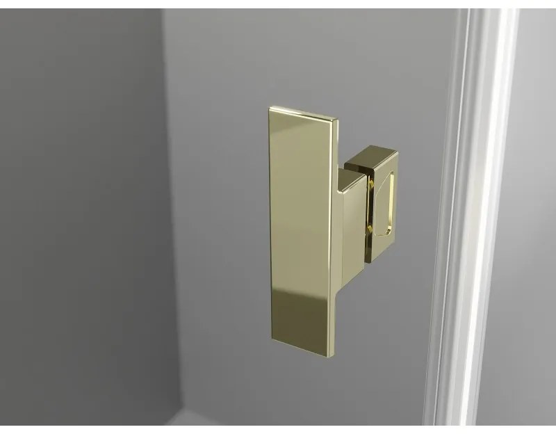 Mexen Mist-H Duo, 2-krídlový výklopný sprchový kút 110 x 105 cm, číre sklo, zlatý lesklý profil, 8A5-1105L-105P-50-00