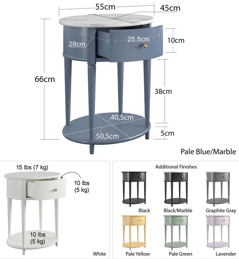 Nočný stolík v levanduľovej farbe Aurora – Støraa