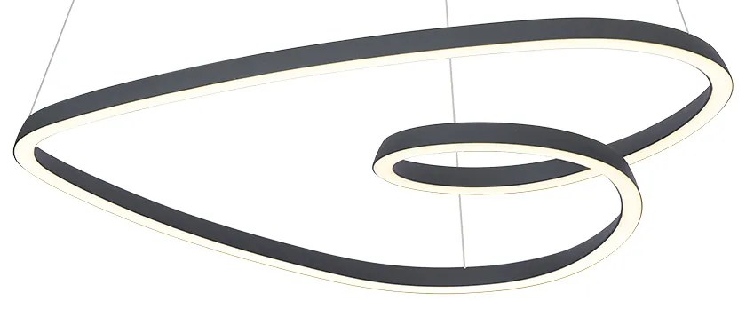 Škandinávske závesné svietidlo čierne 72 cm vrátane LED s 3-stupňovým stmievaním - Circuit