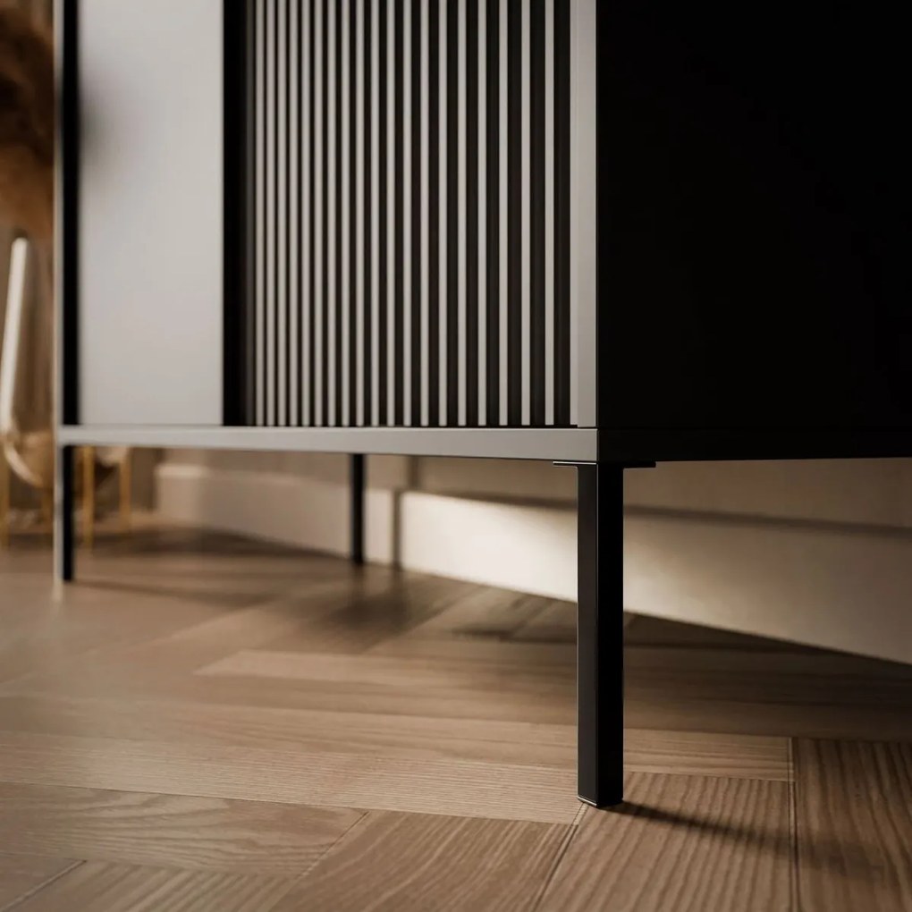 VYSOKÁ KOMODA RAYMOND 3D ČIERNA MATNÁ 103 cm