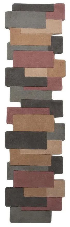 Flair Rugs, Behúň Abstract Collage Pastel, 60x230, ružová, chodba / predsieň