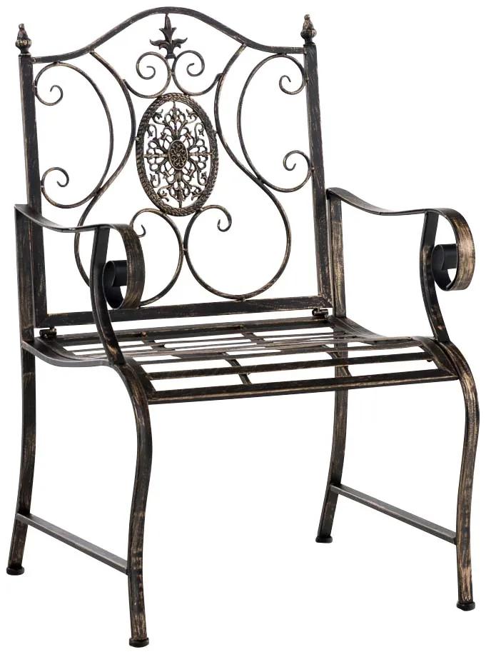 Kovová stolička Punjab s područkami - Bronzová