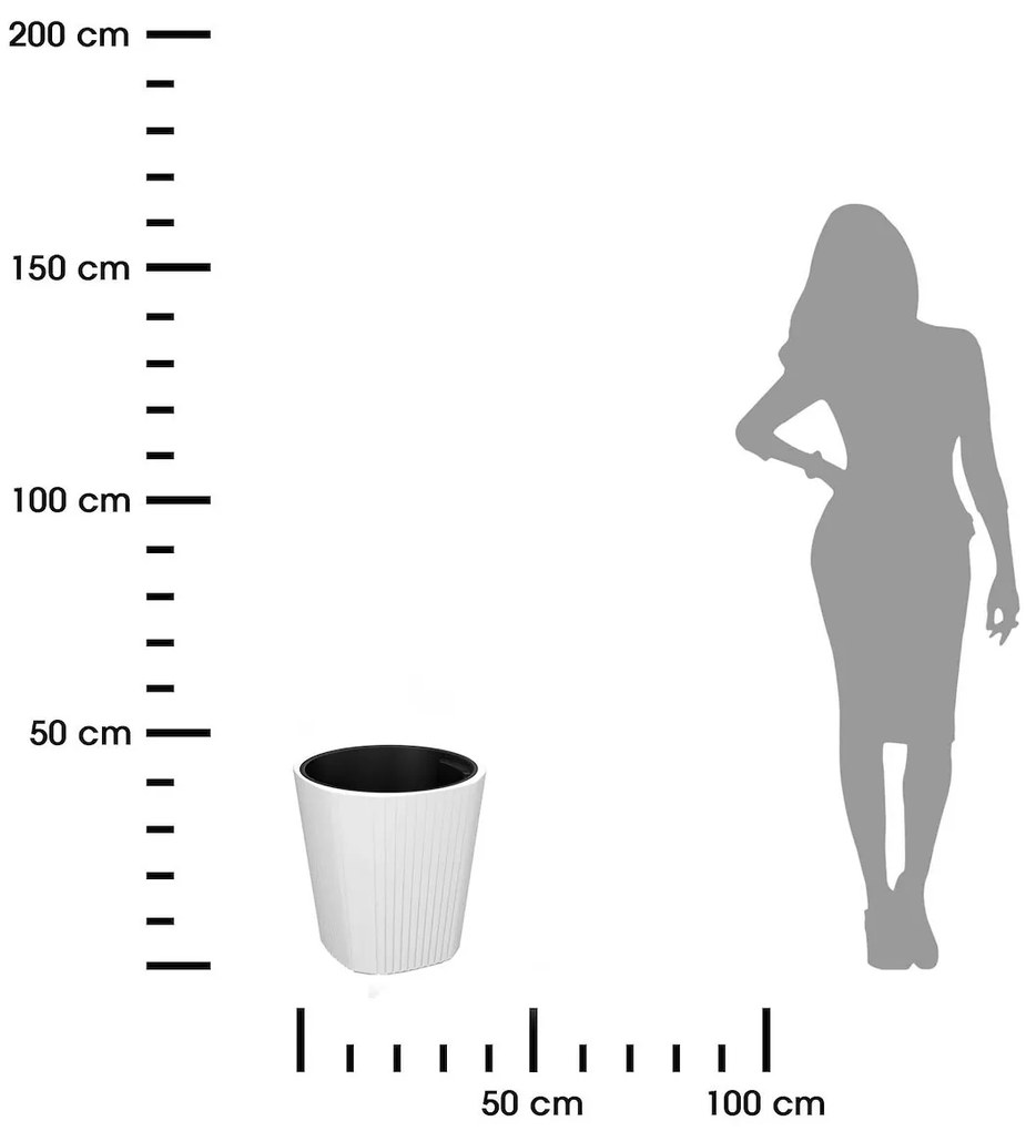 PLASTOVÝ KVETINÁČ MORA 41X39 CM BIELA