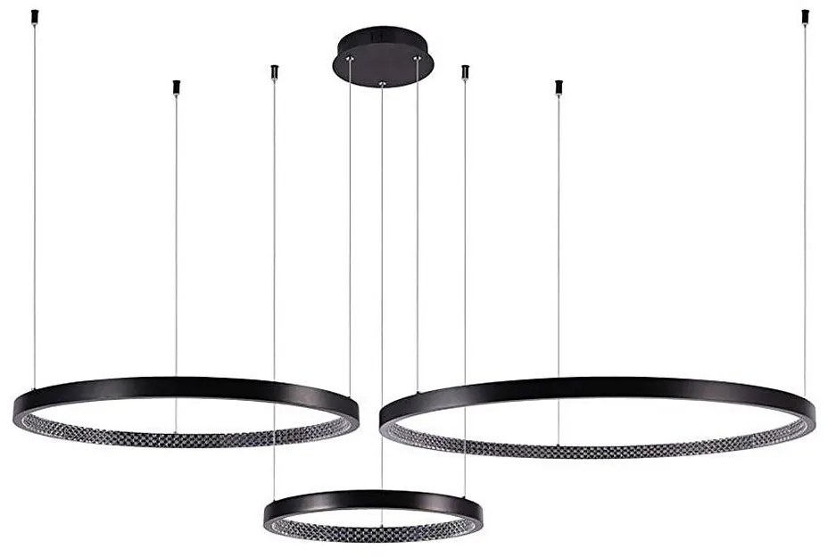 LED Luster na lanku 3xLED/19W/230V 4000K čierna