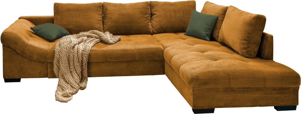 XXXLutz ROHOVÁ SEDAČKA, textil, koňaková P & B - Sedačky - 002310006714