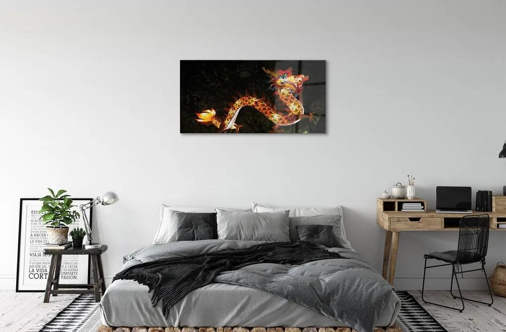Sklenený obraz Japonský drak osvetlené 125x50 cm