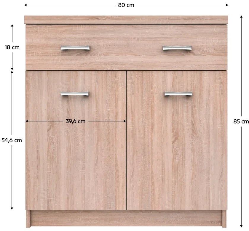 Skrinka TOPTY 1D4S typ 19, dub Sonoma