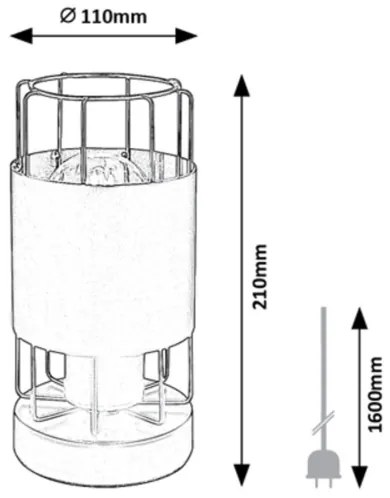 Rabalux 3124 - Stolná lampa DIMITRI 1xE27/40W/230V