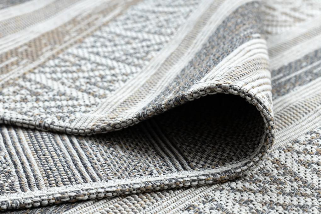 Ekologický šnúrkový koberec CASA  EKO SIZAL Boho z recyklovanej bavlny, krémovo - sivý