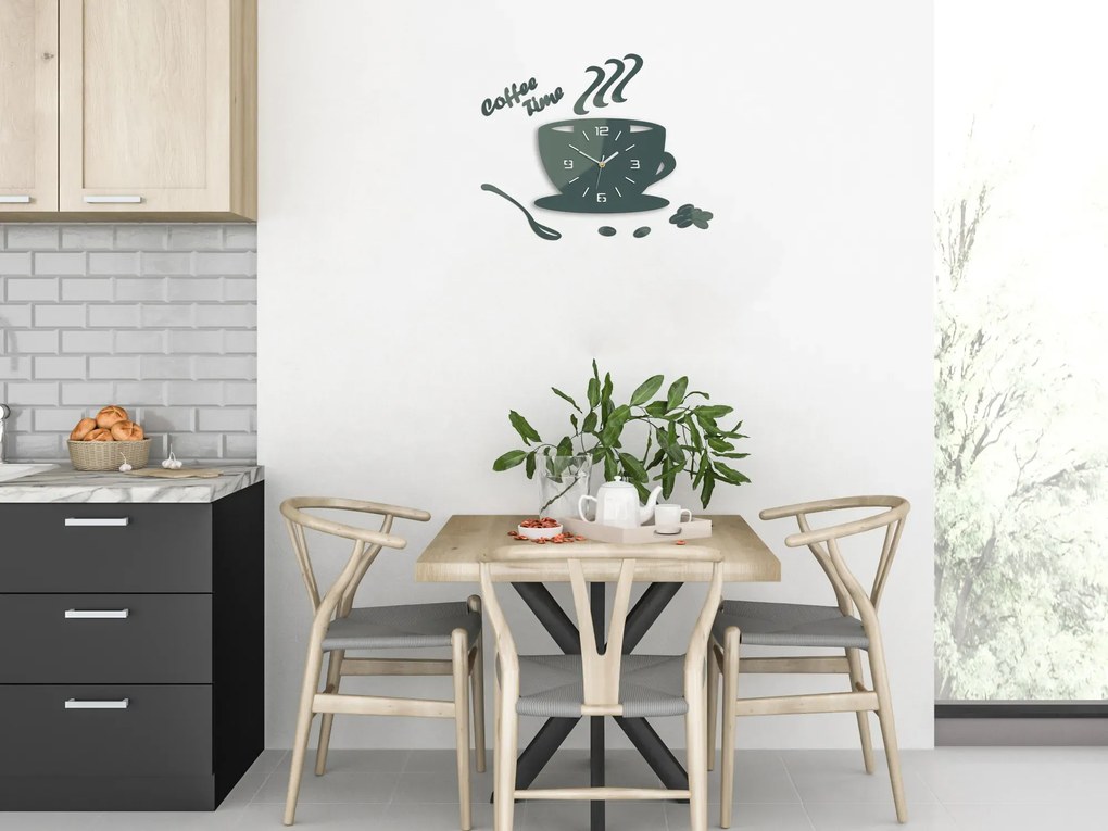 Nástenné hodiny Coffee šedé