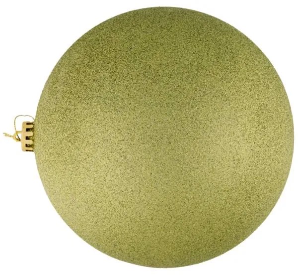 DECOLED Plastová koule, prům. 30 cm, jablkově zelená, glitter