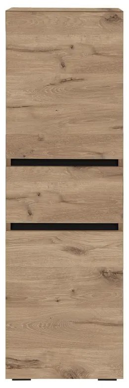Vysoká úzka kúpeľňová skrinka v dekore duba v prírodnej farbe 38x130 cm Wisla – Støraa