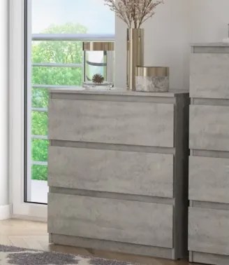 Zásuvková komoda Carlos 75 cm, šedý beton%