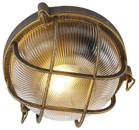 Nástenná a stropná lampa zlatá/mosadzná okrúhla IP44 - Noutica