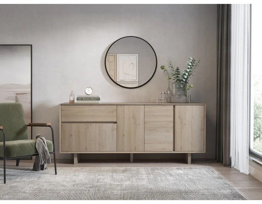 Komoda v dekore duba v prírodnej farbe 180x76x45 cm Carpi – Marckeric