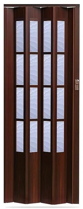 Zhrňovacie dvere Crystalline Glass mahagón