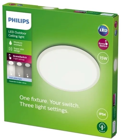 Philips - LED Stmievateľné vonkajšie svietidlo SUPERSLIM LED/15W/230V IP54 biela