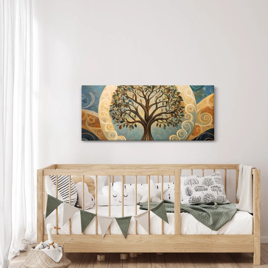 Obraz – Strom života a špirály (120x50 cm)