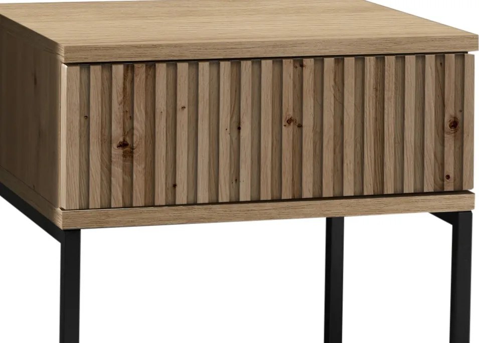 Nočný stolík s 1 zásuvkou Marle, dub artisan