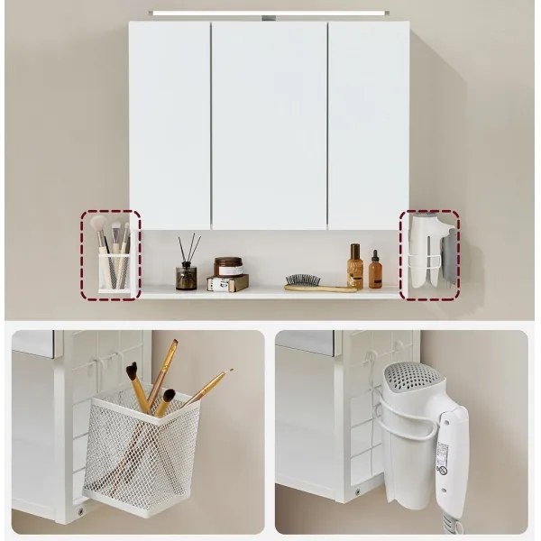 Zrkadlová kúpeľňová skrinka SKY biela