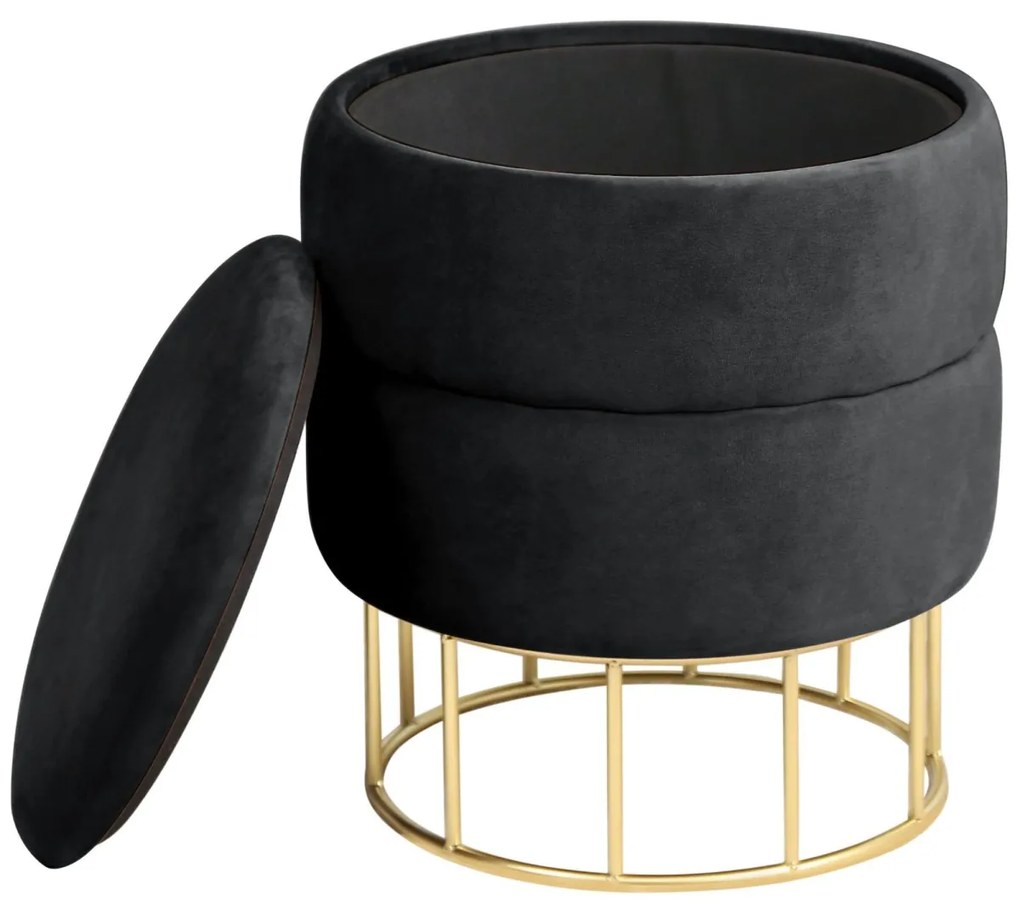 Taburet ELZA zamat čierny