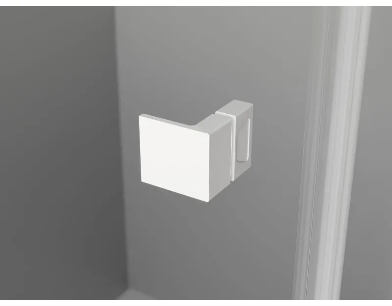 Mexen Lunar-B L, výklopný sprchový kút ľavý 100 x 90 cm, 8mm číre sklo, biely profil, 832L-100-090-20-00-L