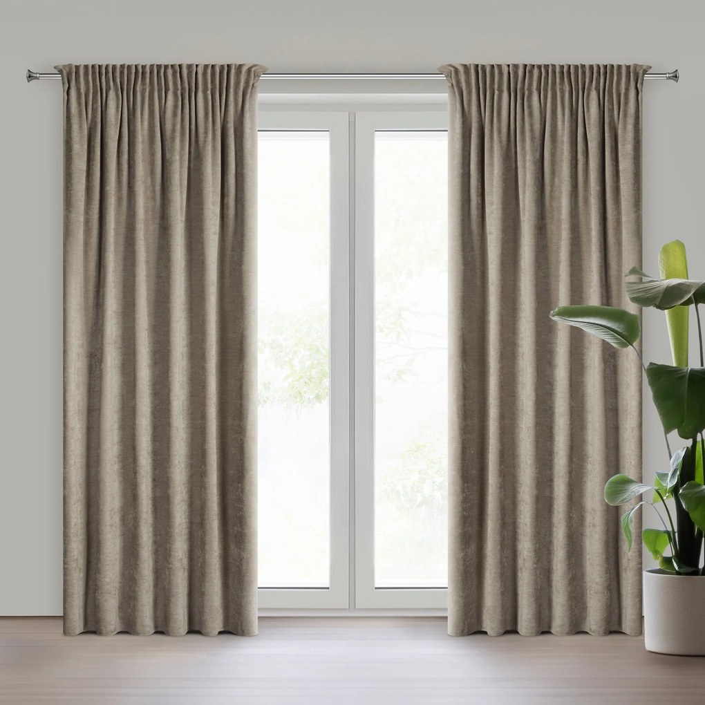 ZÁVES NA PÁSKE VANI 140X270 CM BÉŽOVÁ