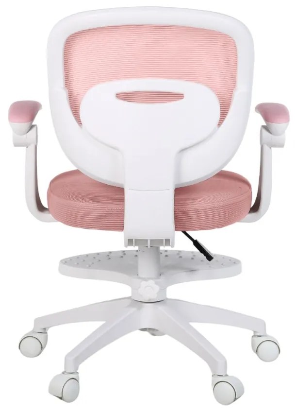 Detská otočná stolička Neoseat JUNI 008 s podnožou — látka, ružová