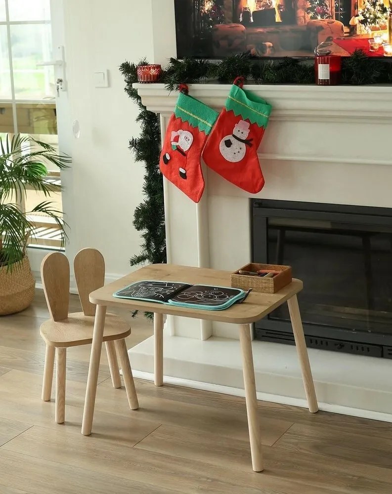 Detská sada stolíka a stoličiek 2 ks Bunny One Chair Set - Brown