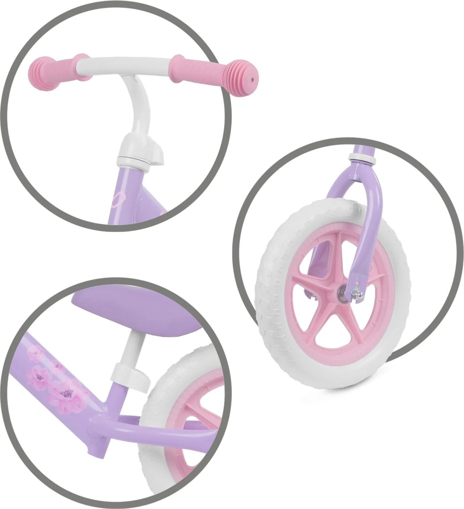 Detský balančný bicykel Kidwell REBEL, 12" EVA kolesá, ľahký 2,64 kg