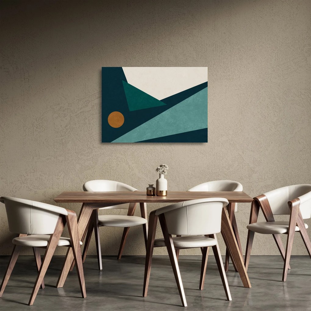 Sklenený obraz - Kubistická abstrakcia (70x50 cm)