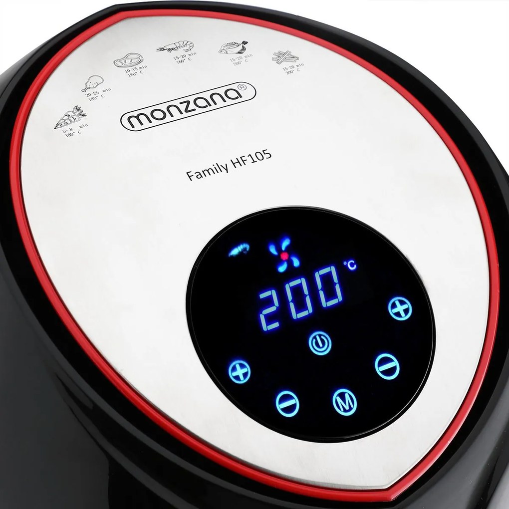InternetovaZahrada - Teplovzdušná fritéza FRYER 3 black – 9 v 1 s dotykovým displejom 1850 W 6,5 l