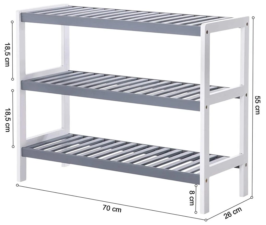 Praktický regál SKU Brycen šedo-bílý