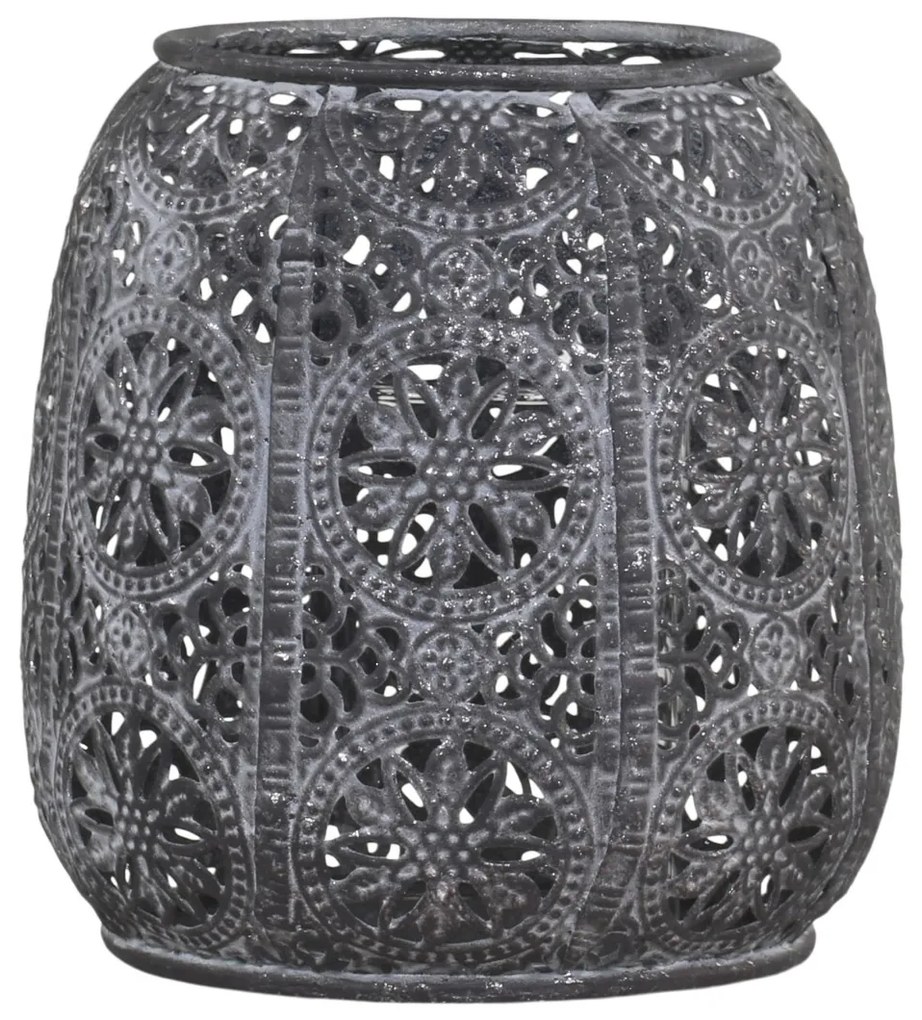 Zinkový kovový vintage svietnik Vire zinc - Ø 12*12 cm