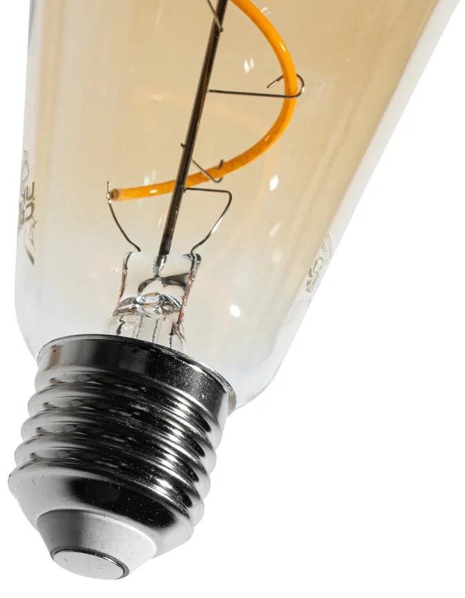 Sada 5 stmievateľných LED žiaroviek E27 so špirálovým vláknom ST64 zlatá 4W 270 lm 2100K