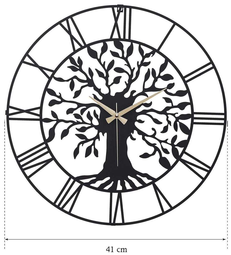 Nástenné kovové hodiny Clock Vita čierne