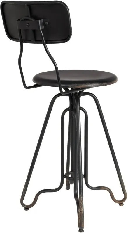 Čierna kovová vysoká stolička Dutchbone Ovid, výška 88 cm