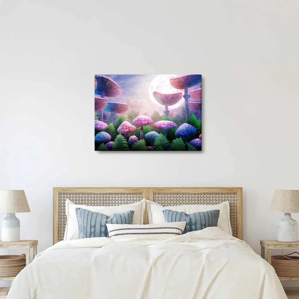 Obraz - Huby pri splne, grafika (70x50 cm)