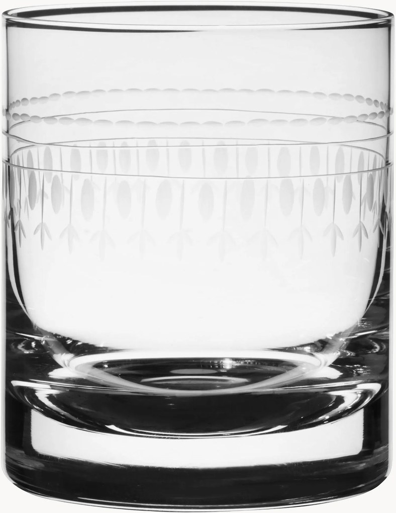Ručne fúkané krištáľové poháre na whisky Ovals, 2 ks