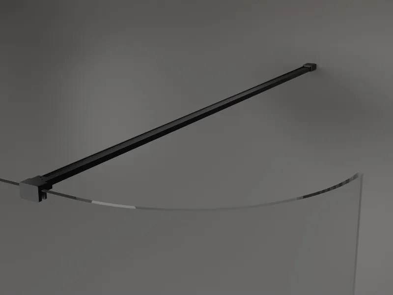 Mexen Kioto, zaoblená sprchová zástena 80 x 200 cm, 8mm číre sklo, čierny profil, 800-080-101-70-06